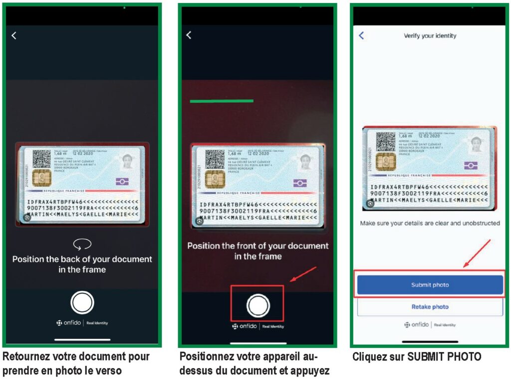 scanner verso carte d'identité passeport pour mission de saisonnier agricole